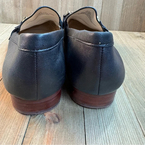 Enzo Angiolini Women’s Flat Black‎ Leather Loafers with Gold Bar Detail size 6.5 - Picture 5 of 9